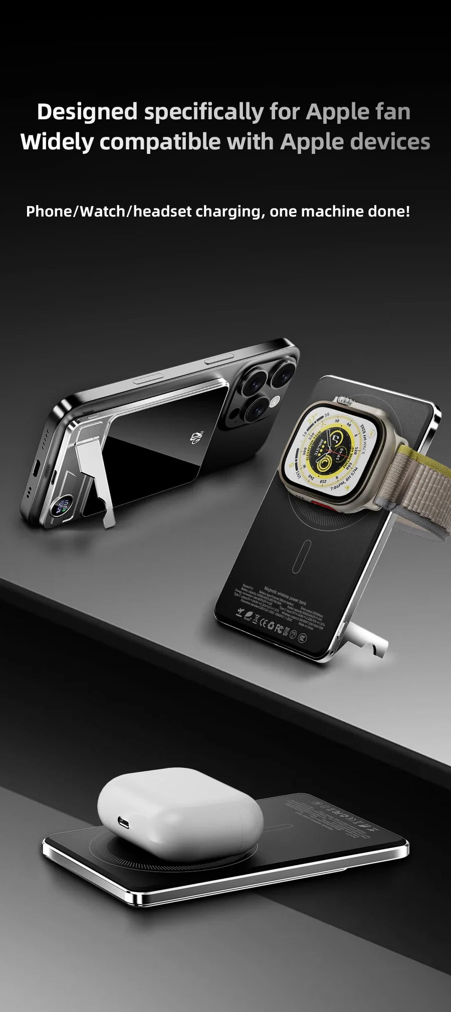 Pin Dự Phòng 10000mAh Sạc Không Dây Từ Tính MagSafe