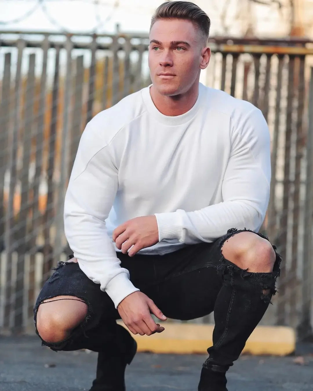 Men's Slim Fit Long Sleeve Gym T-Shirt Fashion 2025