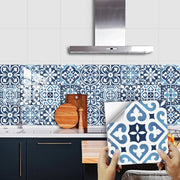 10pcs Mexican Style Tiles Sticker Kitchen Backsplash Oil-proof Cupboard Surface Gloss Peel &amp; Stick Waterproof Art Wall Decals