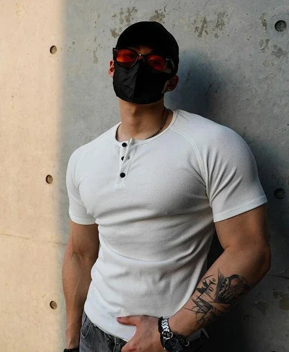 Áo Thun Nam Dáng Ôm Trắng Đơn Giản Thoải Mái XL