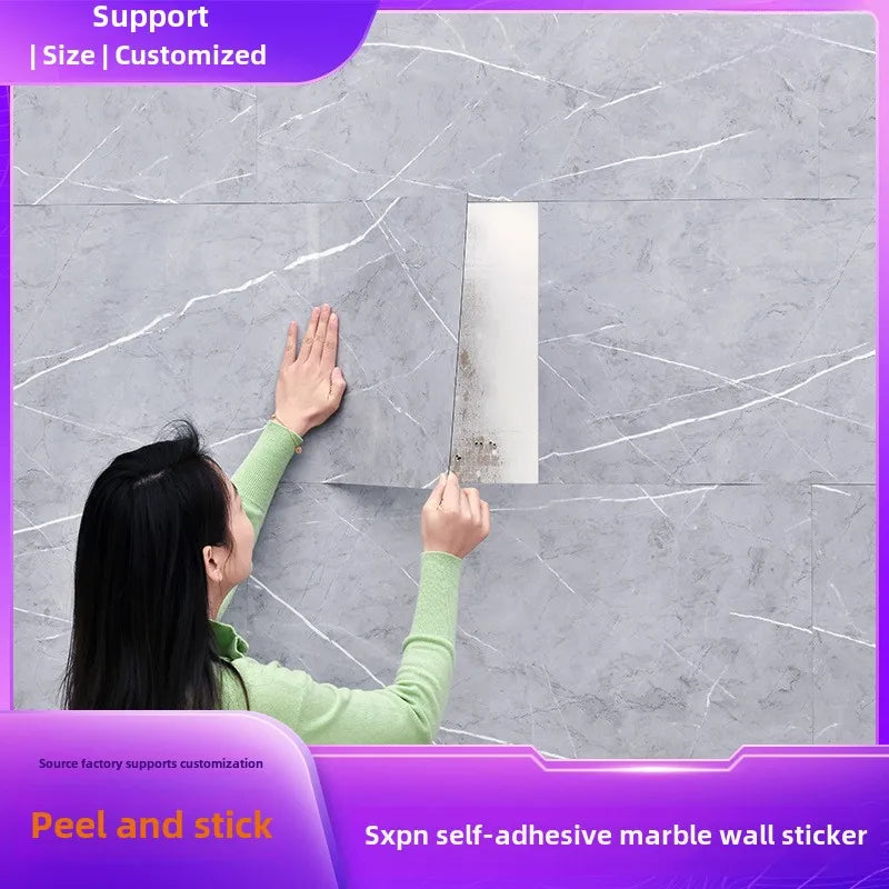 30X60CM SXP marble wood grain wall skirt entrance hall living room kitchen aluminum mold self-adhesive waterproof