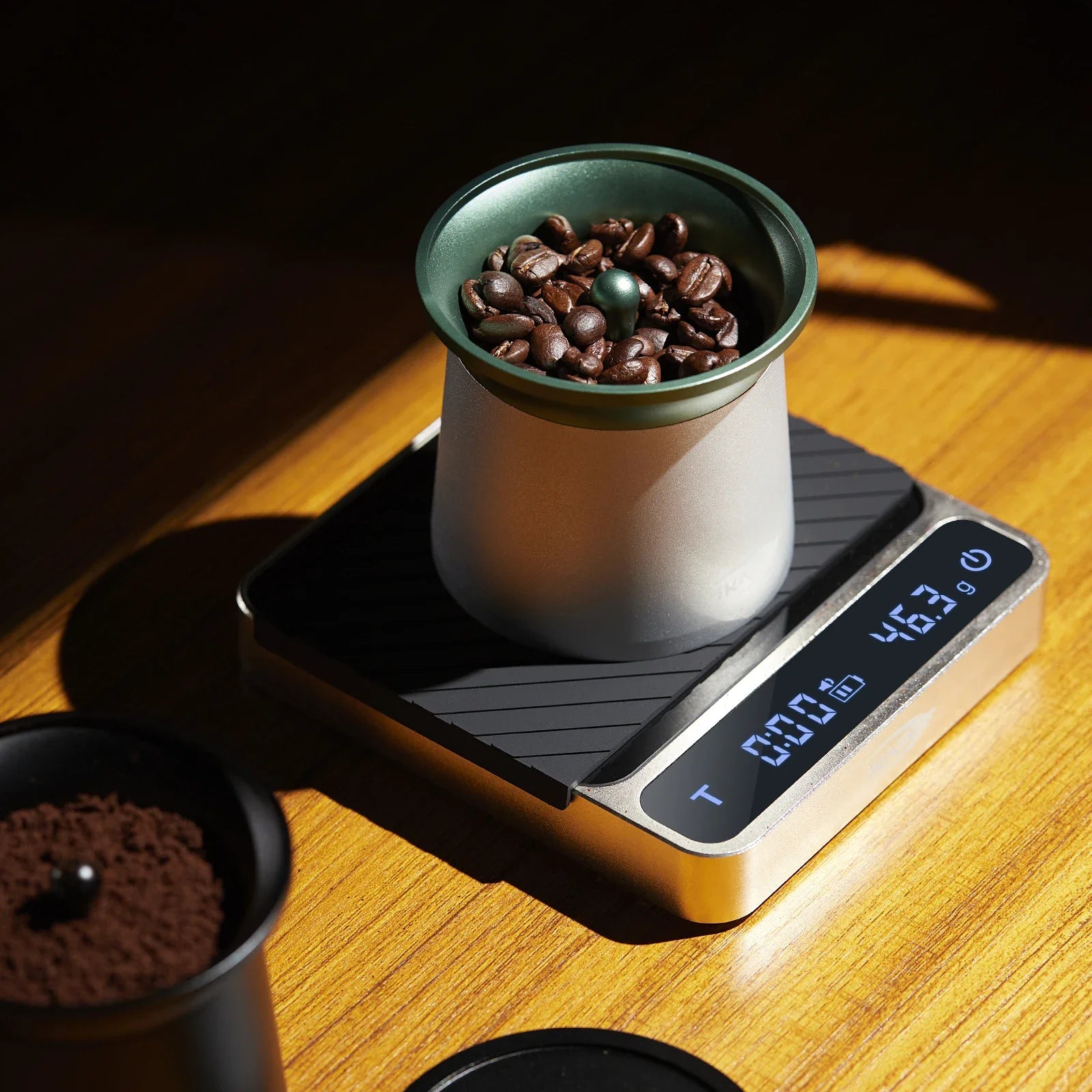 IKAPE Coffee Blind Shaker, Espresso Powder Receiver Cup, Coffee Powder Receiver Container Fits 51/54/58mm Portafilters, Silver