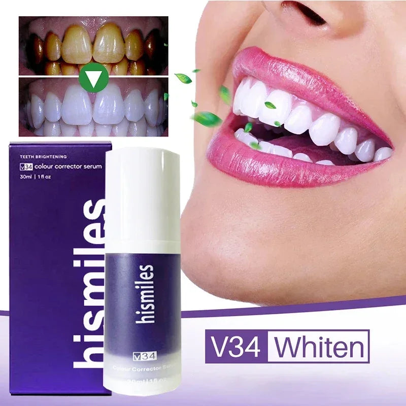 30ml V34 SmileKit Purple Toothpaste Removes Tartar Clean Oral Hygiene Fresh Breath Whitening Teeth Care Products - Daisan Mart
