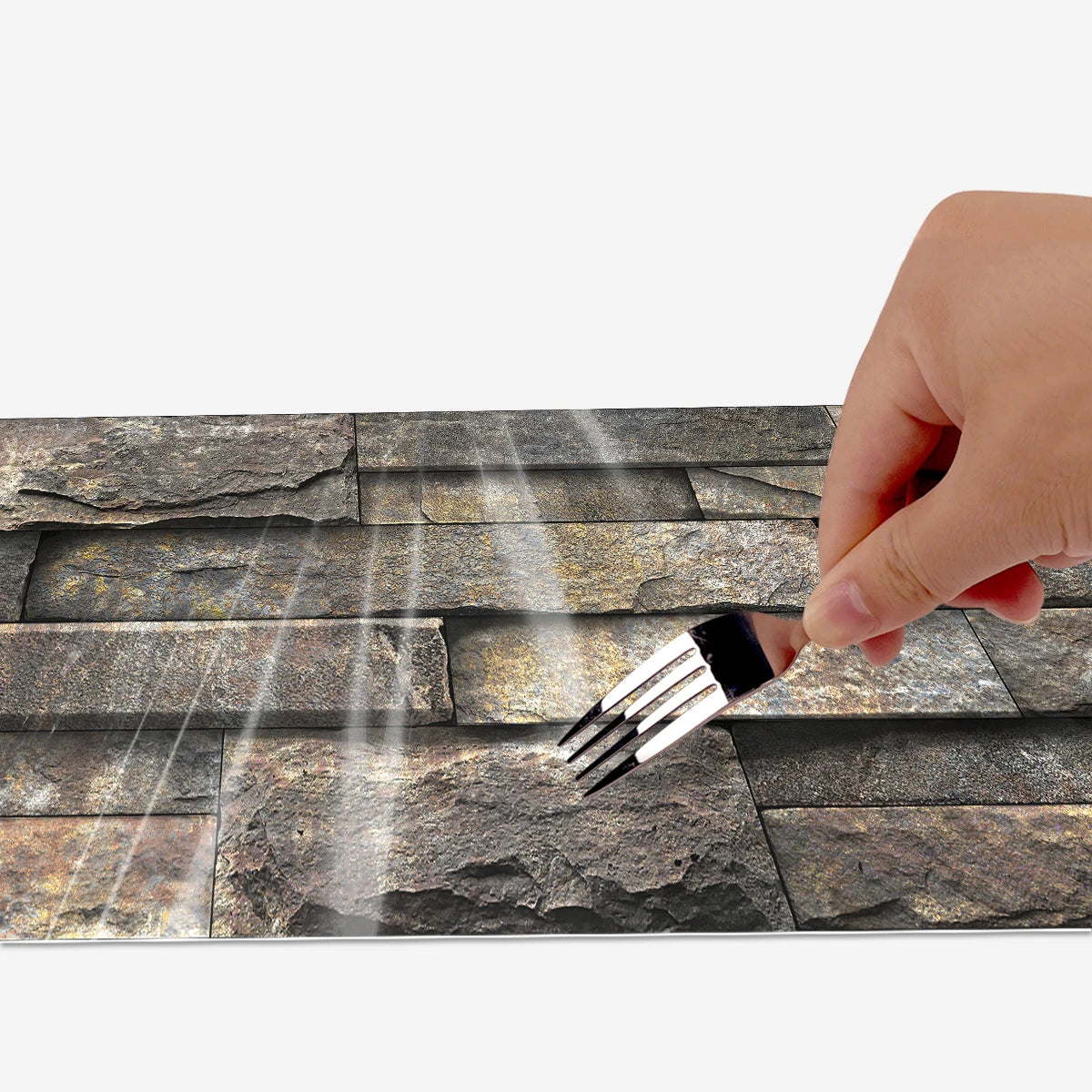 6Pcs 3D Self-Adhesive Wall Sticker 30x15cm Oil Proof Waterproof Brick Stone Imitation Brick Tile Stone Particle Wallpaper Decals