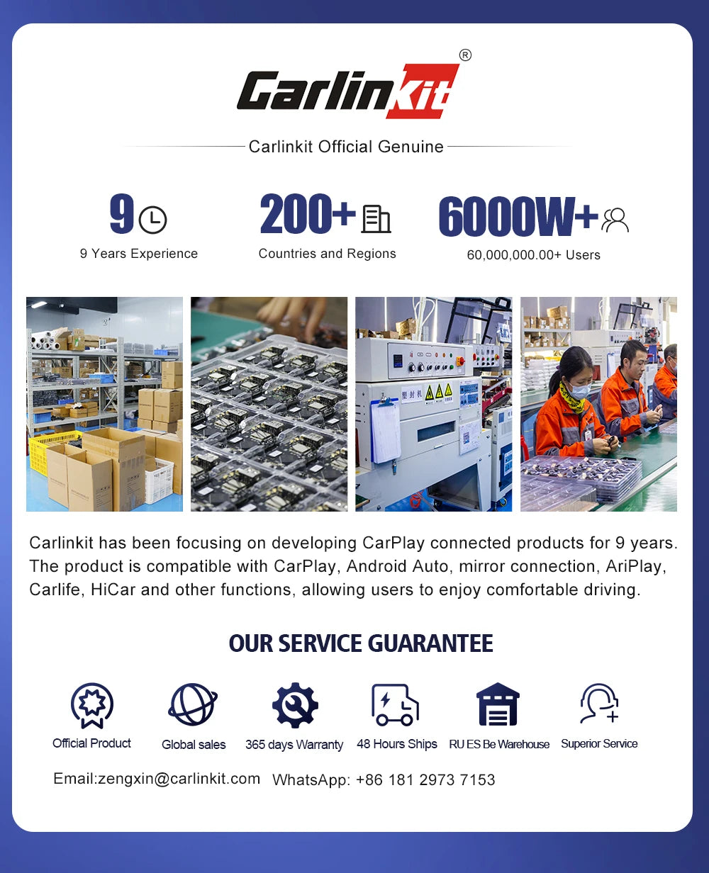 CarlinKit Wred & Wireless Android Auto & CarPlay Dongle Car USB Adapter For Aftermarket Android Car Radio Mirrorlink Split Sceen