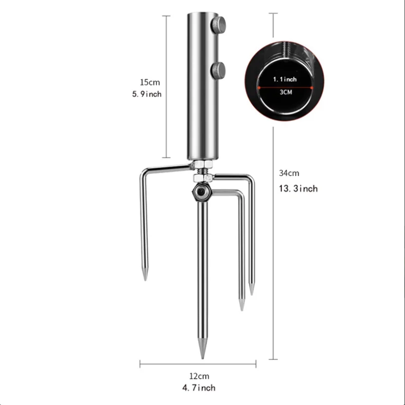 Ô Câu Cá Inox Chịu Lực, Chân Đế 4 Chân Chống Gió