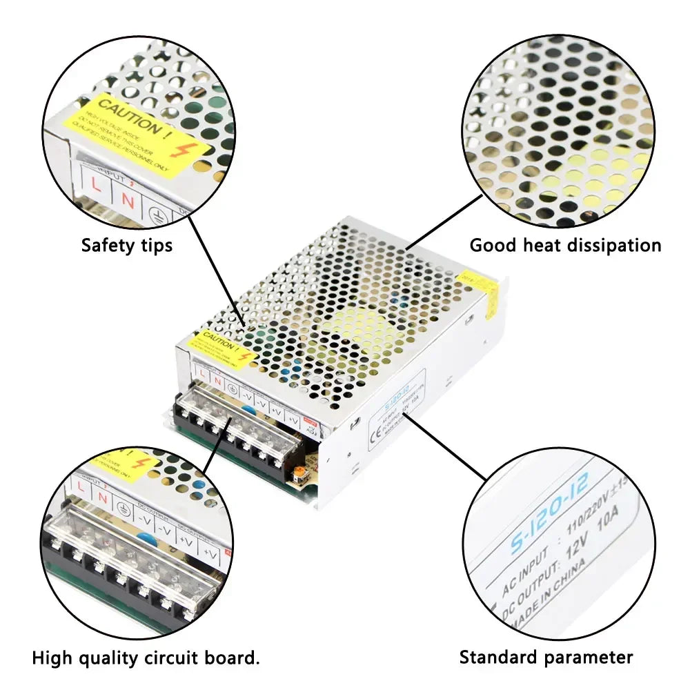 Nguồn Tổ Ong 12V DC 1A-10A Chuyển Đổi 110/220V-12V