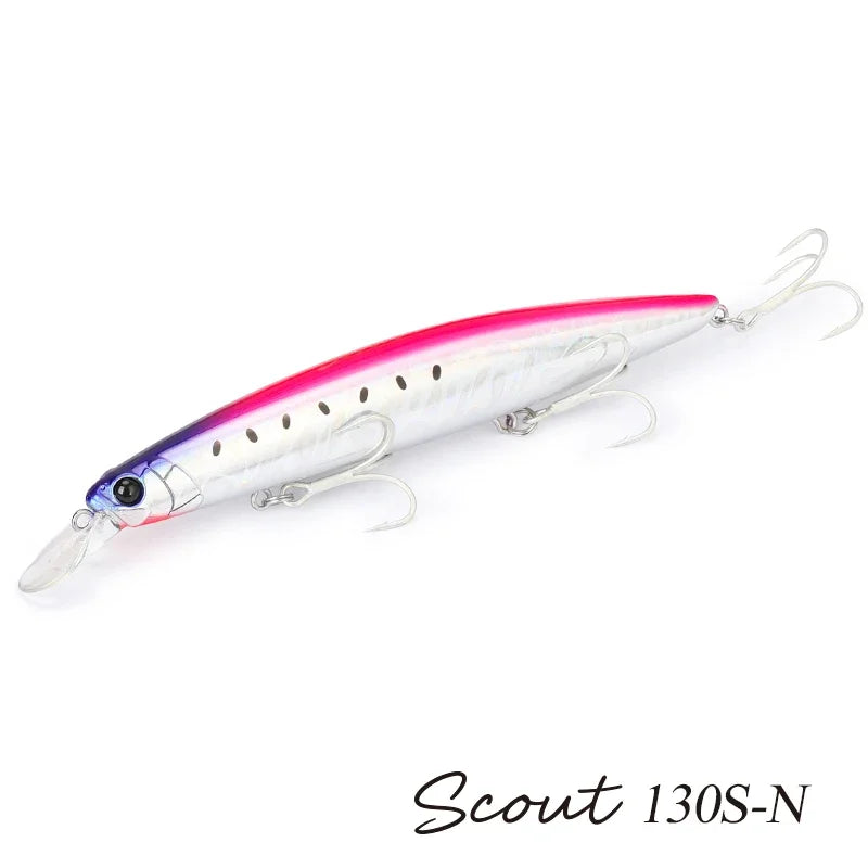 TSURINOYA 130S Sinking Minnow Fishing Lure SCOUT 130mm 24g Long Casting Seabass Flounder Artificial Large Sea Fishing Hard Baits