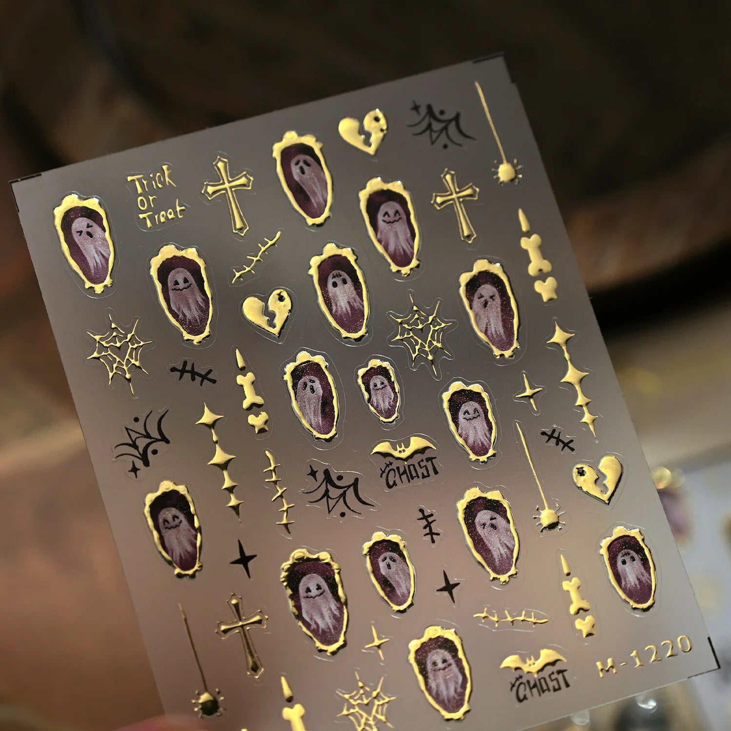 Thỏ Thiên Thần Bóng Tối: Nhãn Dán Móng Punk Halloween