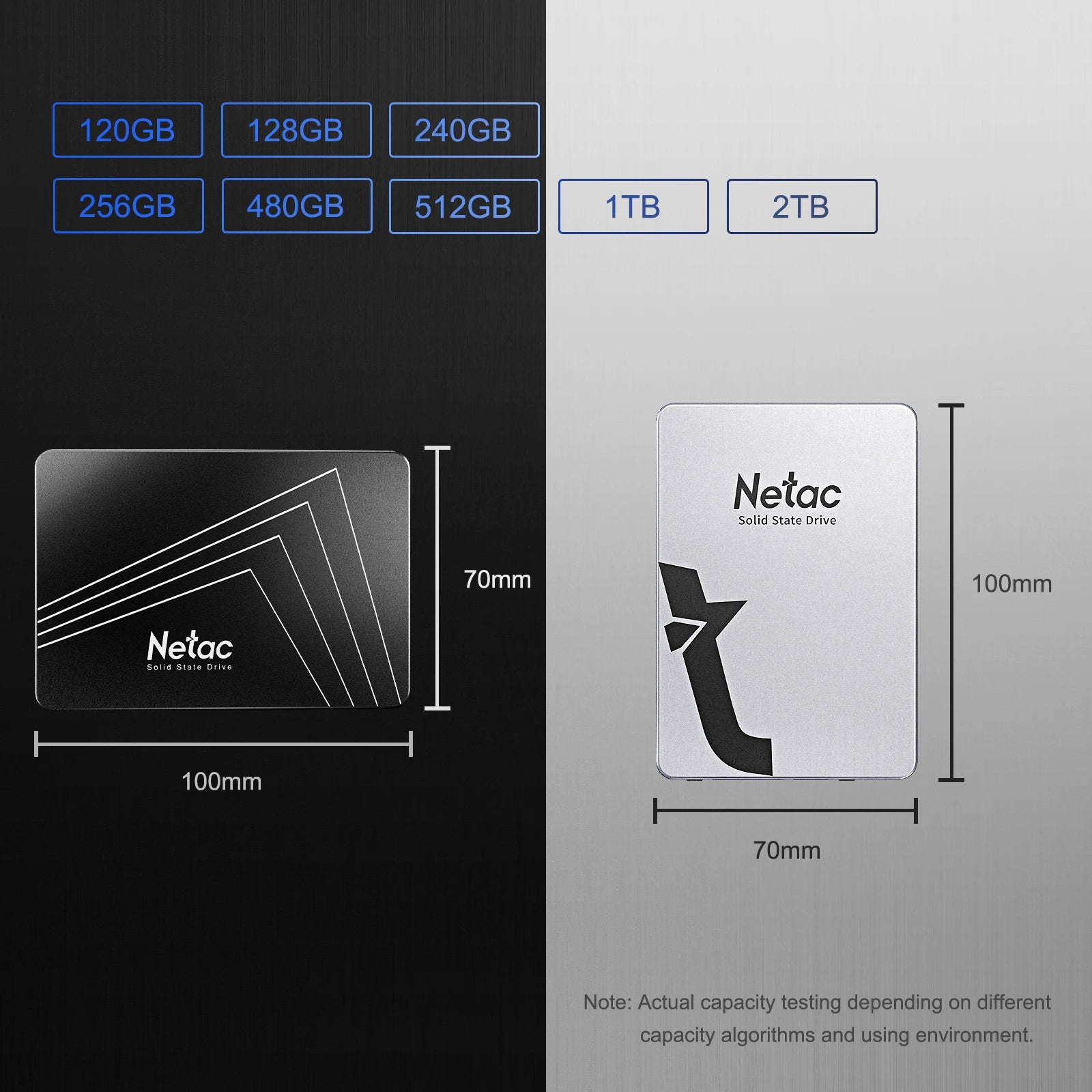Netac SSD SATA3 - Multi-Capacity 128GB-2TB Laptop Hard Drive
