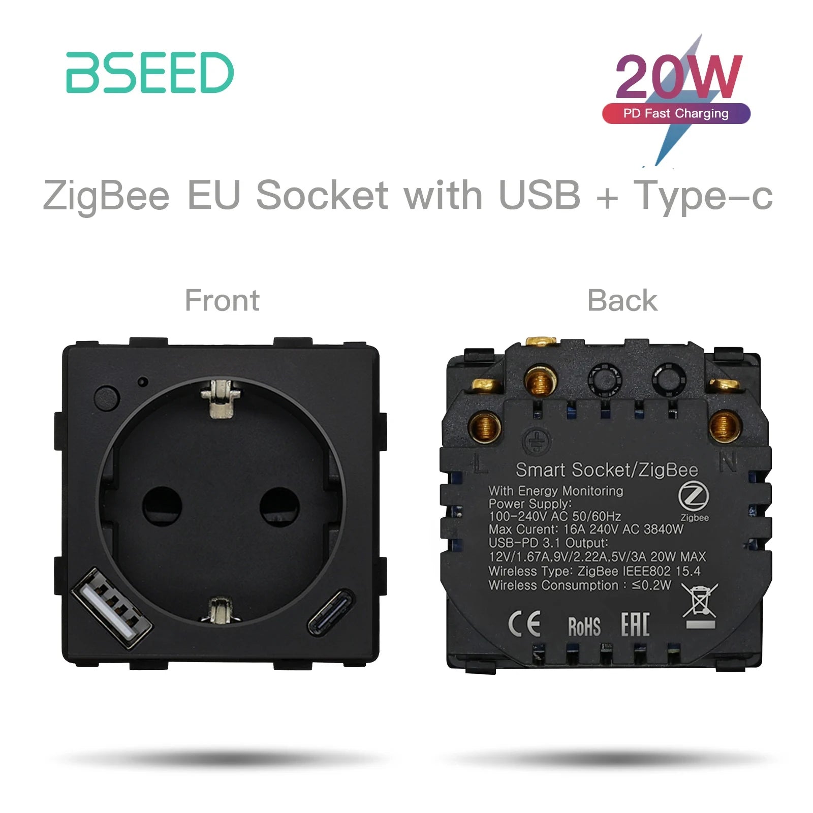 Ổ Cắm Thông Minh ZigBee BSEED - Điều Khiển Bằng Alexa