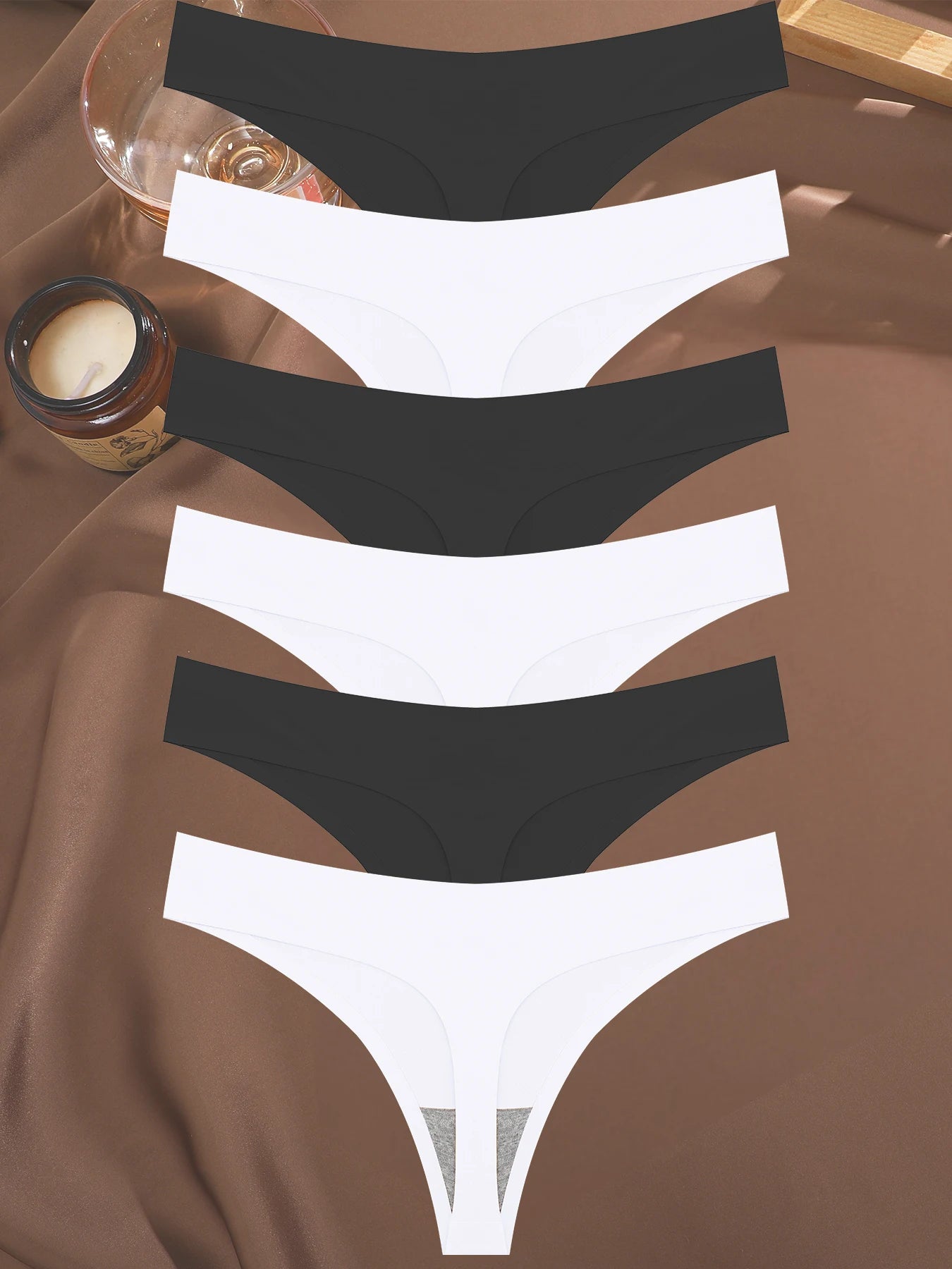 Set of 6 Sexy Low-Waist Seamless Invisible Women's Panties