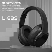 Tai nghe Bluetooth đen, thiết kế đơn giản, sang trọng, chữ "L-839" in ở góc trên trái.