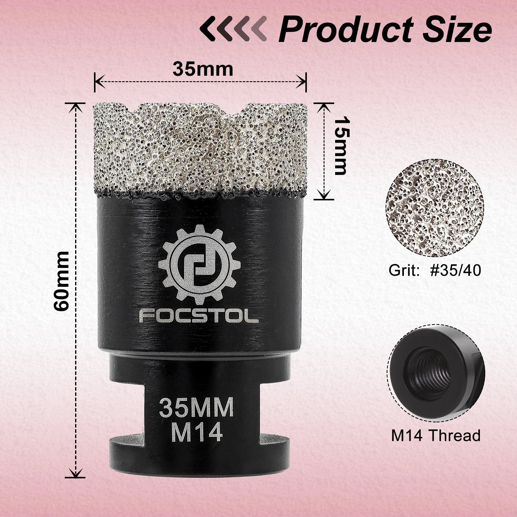 Mũi Khoan Kim Cương FOCSTOL M14 Đá Gạch 6-125mm - Daisan Mart