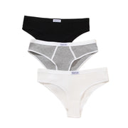 3 pairs of mixed black and white grey base all comfy briefs briefs girls cotton large size underwear - Daisan Mart
