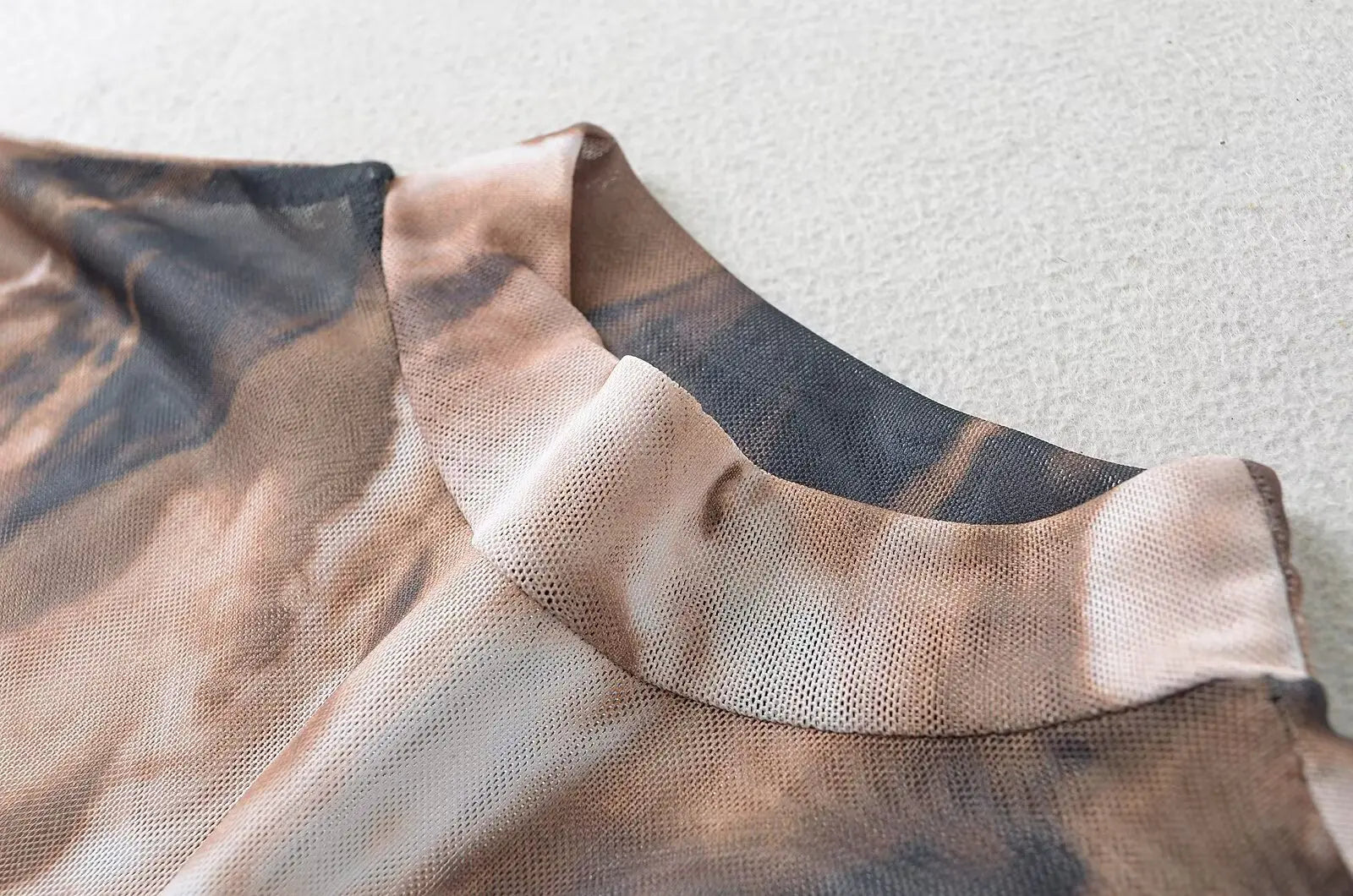 Sexy 2-Color Ombre Mesh Long Sleeve Bodysuit 2025