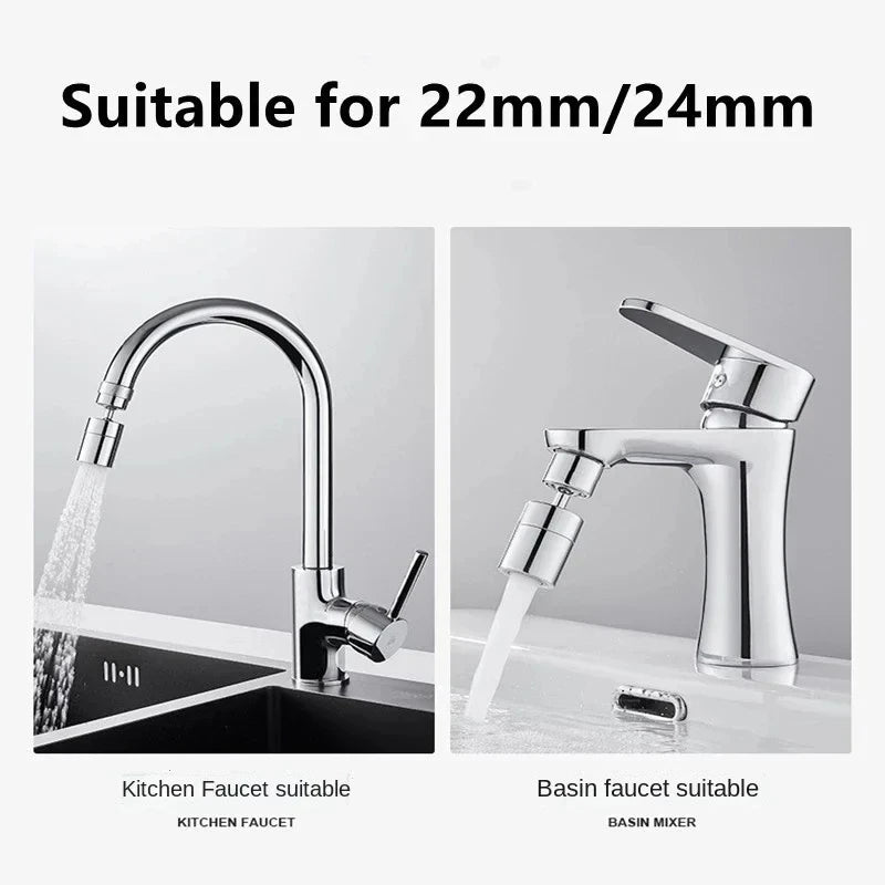 720 Degree Universal Faucet Washbasin Faucet Extension Adapter Aerator Splash Proof Rotating Water Saving ABS Plastic Faucet - Daisan Mart