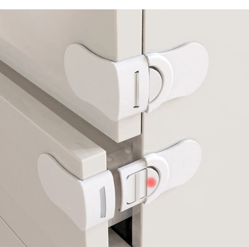 Baby Safety Drawer Lock Anti-Pinching Hand Cabinet Drawer Locks Plastic White Safety Buckle for Children Kids Protection - Daisan Mart