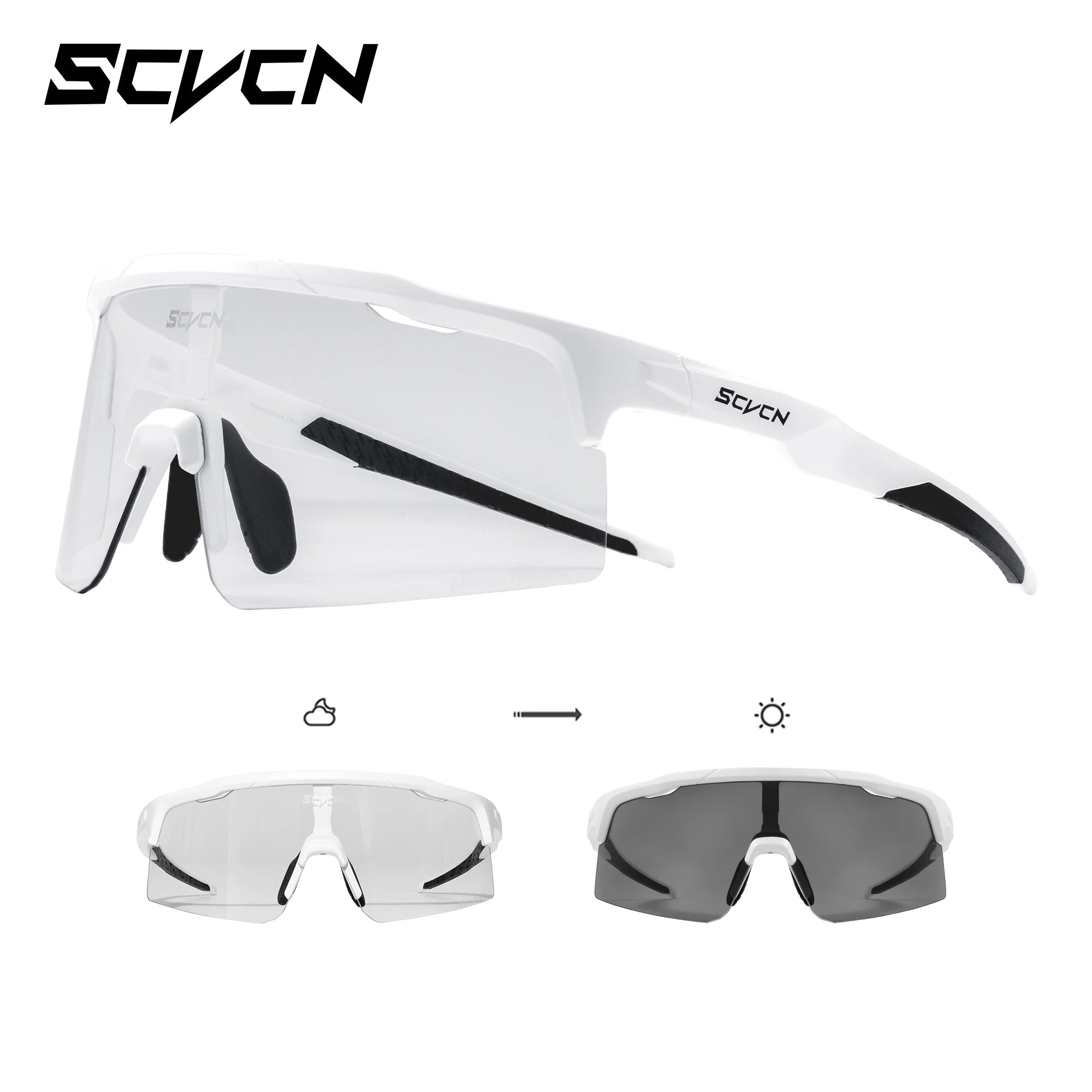 SCVCN Photochromic Sunglasses - Cycling, Sports, UV400 Protection