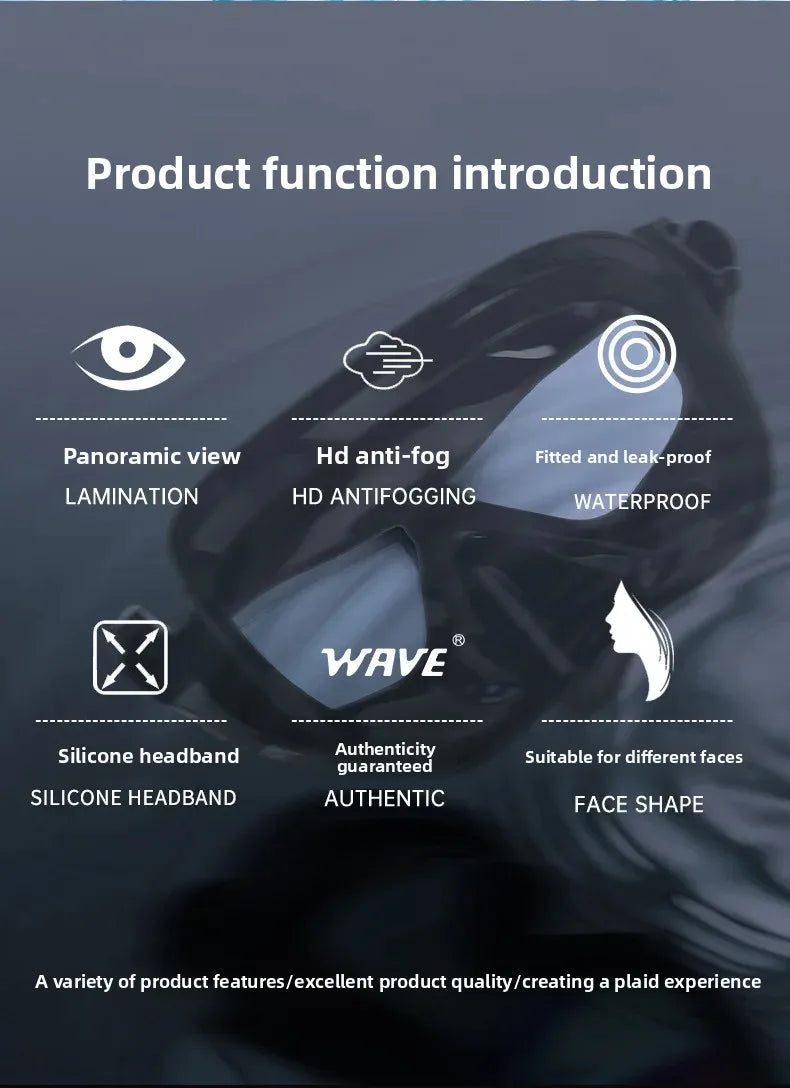 Professi onal Anti-fog HD Large Frame Lens Freediving Snorkeling Eq uipment Scuba Full Face Large Frame Diving   Goggles