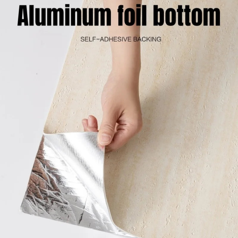 Peel and Stick Fake Travertine Self-Adhesive Wallpaper Imitation Natural Stone Wall Decor Wall Stickers for Living Room Bedroom