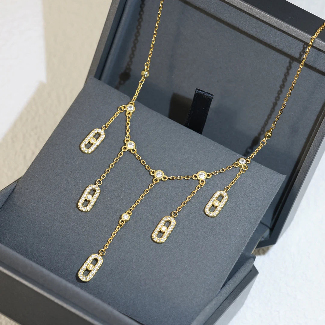 High-Quality 925 Silver Women's Necklace - Unique 5 Sides