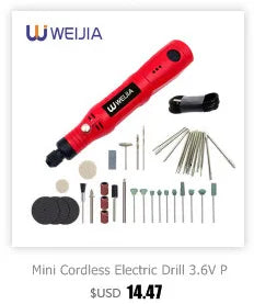 Mini Cordless Electric Screwdriver Pistol Rechargeable LED DIY 7-Piece