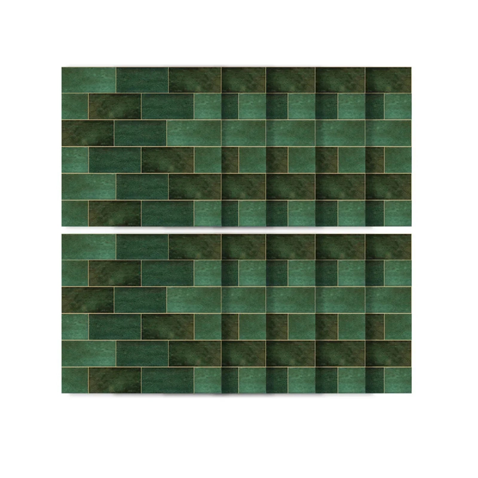 10Pcs Set Retro Dark Green Brick Wall Stickers Mosaic Tile Sticker Bathroom Kitchen Home Wall Background Embellishment
