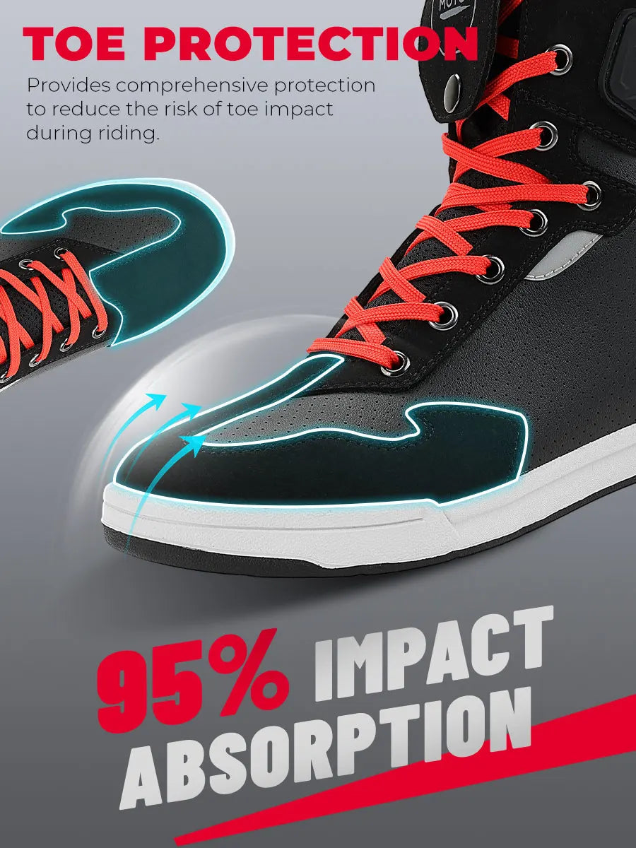 Giày Boots Lái Xe Máy Nam Hè Chống Va Đập Phản Quang