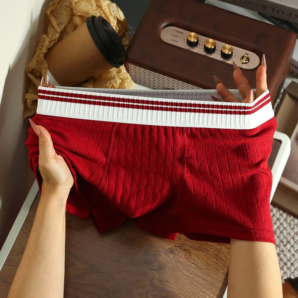 Men's Boxer Shorts with Striped Mid-Rise, Cool and Sexy