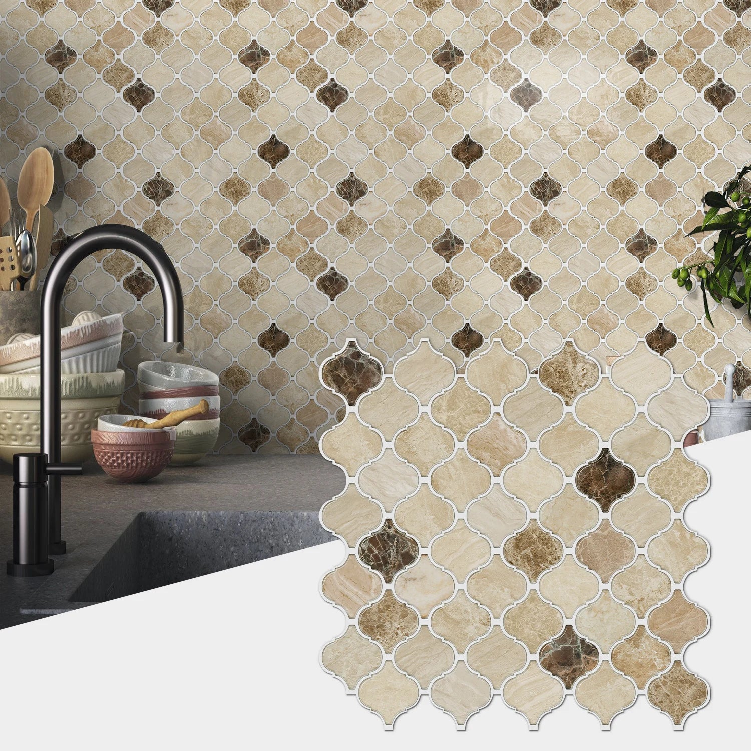 Nhãn Dán Vân Đá Xám Chống Nước DIY Nhà Bếp & Phòng Tắm