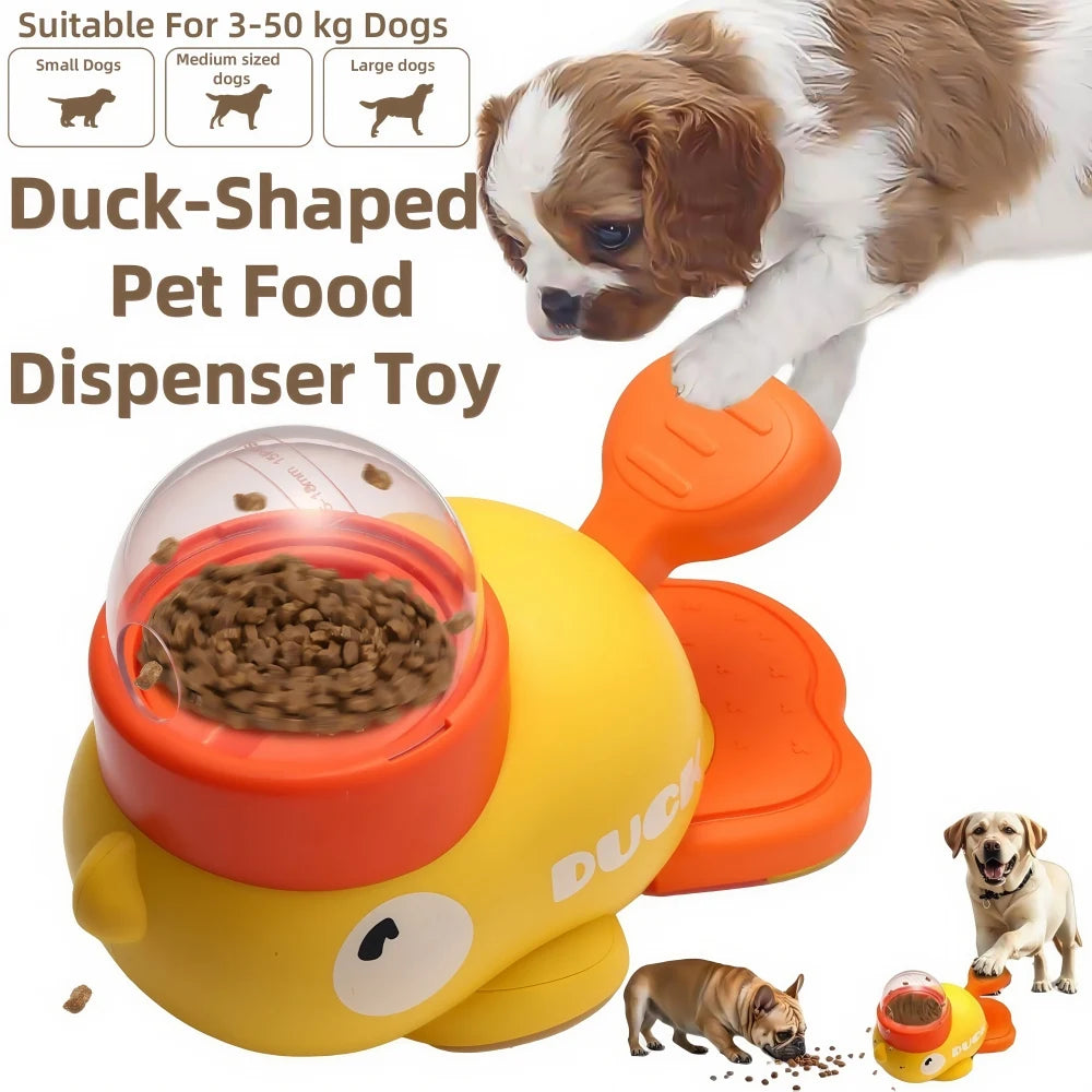 Duck-Shaped Pet Feeder Food Treat Dispenser Cat and Dog Relieve Boredom Intelligence Interactive toys Trainer Automatic Feeder