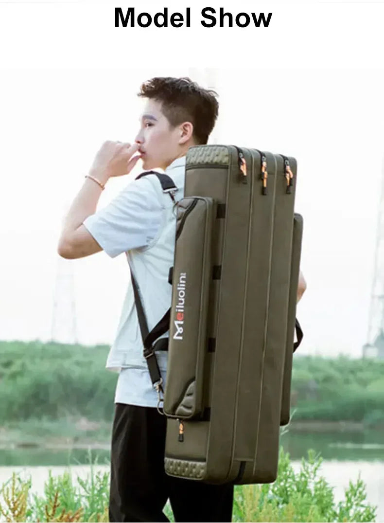Oxford Multi-Function Fishing Rod Bag with 3 Compartments