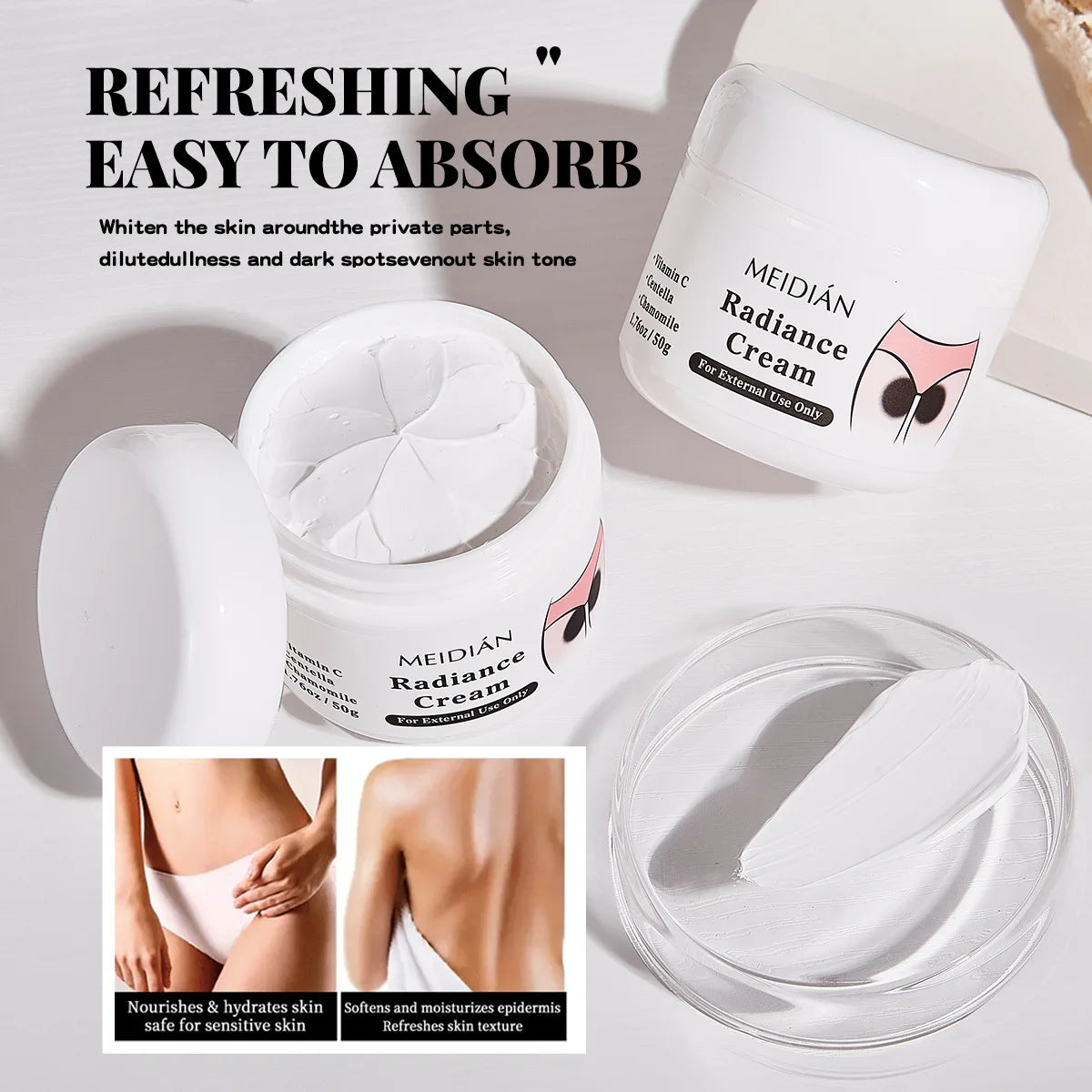 Fast Whitening Cream for Private Areas, Armpits, Thighs, and Knees