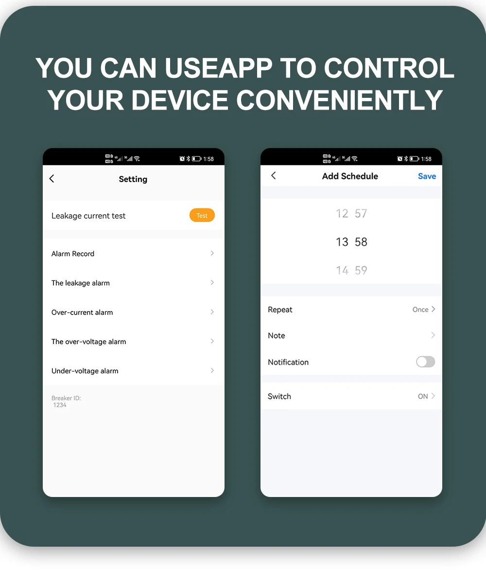 TOMZN 63A WIFI Smart Switch TUYA Energy Meter Kwh Metering Circuit Breaker Timer with voltage current and leakage protection