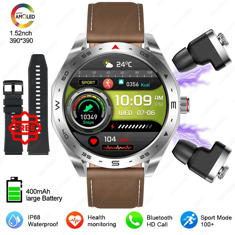 Đồng Hồ Thông Minh 2025 Kèm Tai Nghe TWS Chống Nước