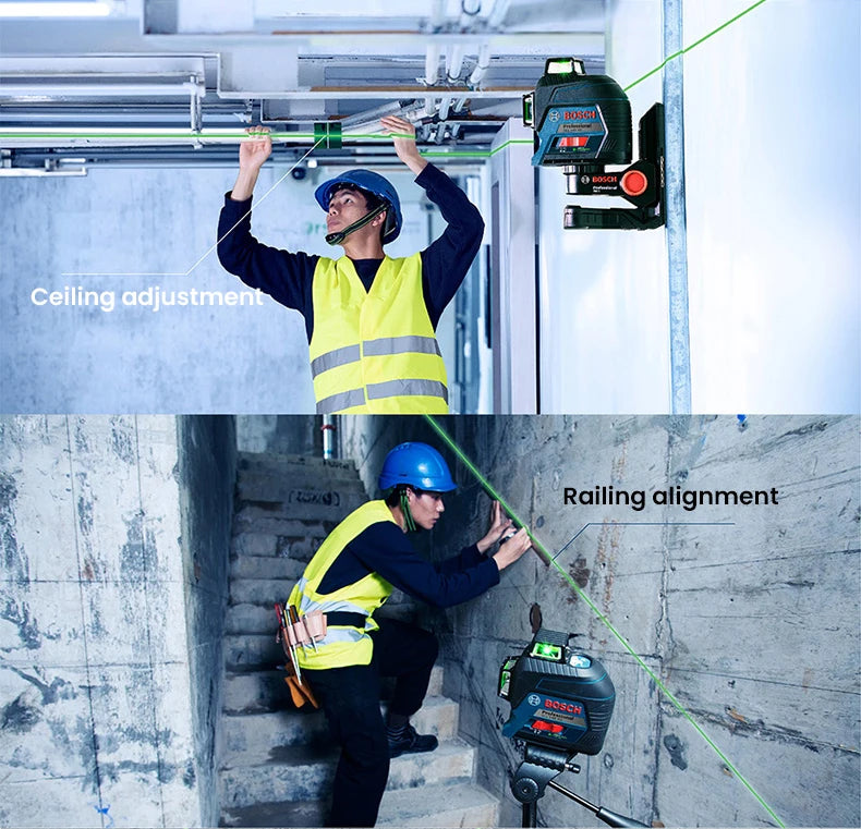 Bosch GLL 3-60 XG Laser Level 12 Lines Green 3D Level Self-Leveling 360 Horizontal &amp; Vertical Cross 30m Powerful Measuring Tool