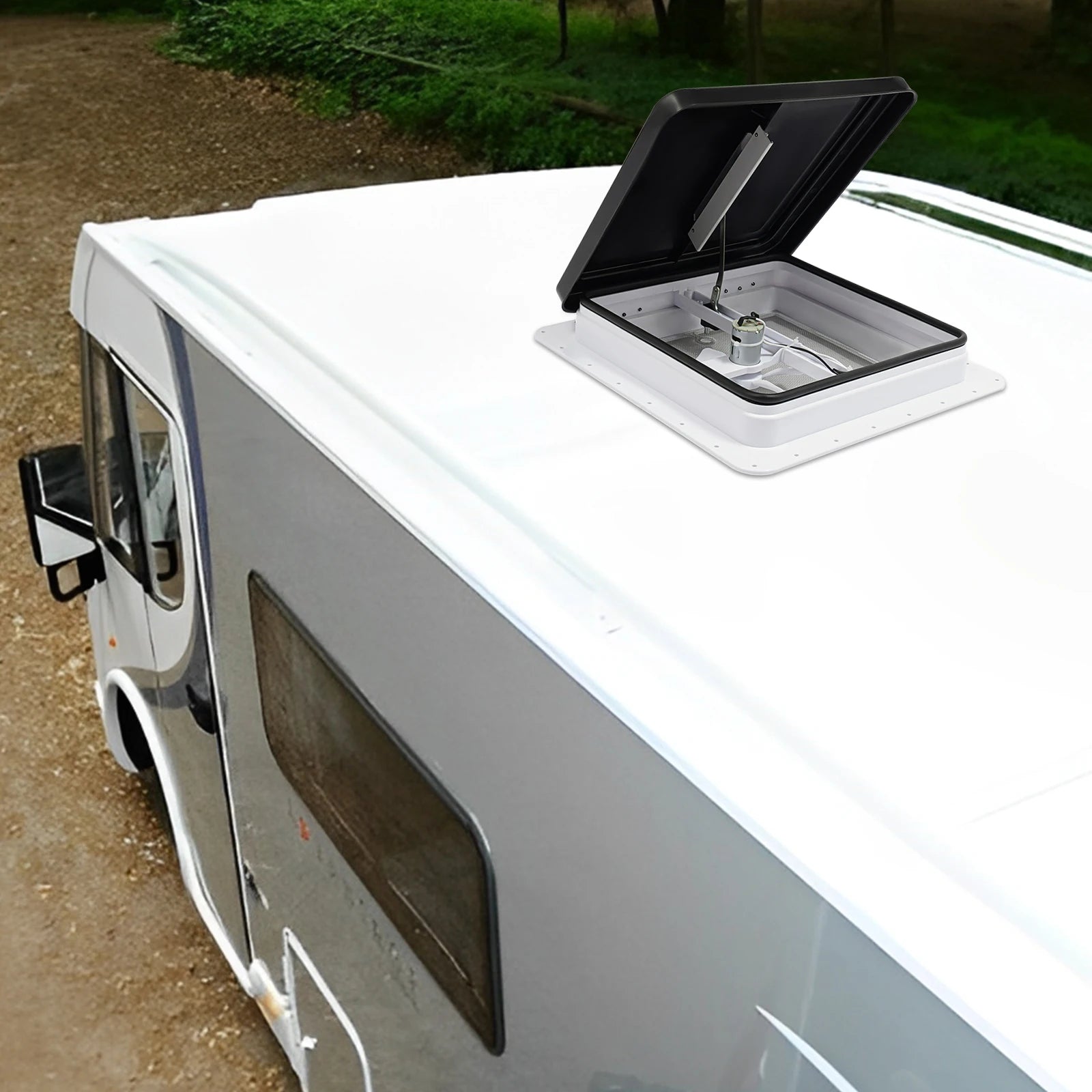 Quạt thông gió chống bụi cho mái xe RV 42cmx42cm