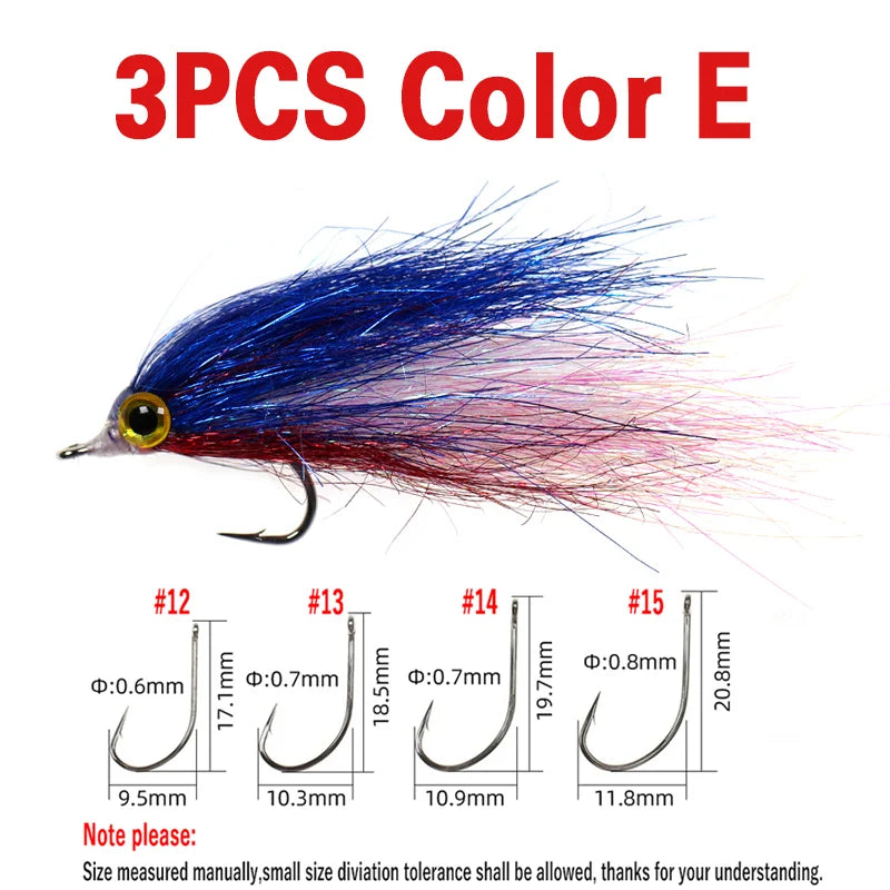 Wifreo Wounded Ice Minnow Fly Ice Dub Slowly Sinking Salmon Trout Sea Bass Pike Steelhead Redfish Fly Fishing Flies Lures 