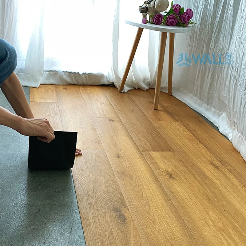 91x15cm 3D Self-adhesive floor sticker Thicken Wood Grain Floor Wallpaper 3d Wall Sticker Waterproof room wear-resistant sticker
