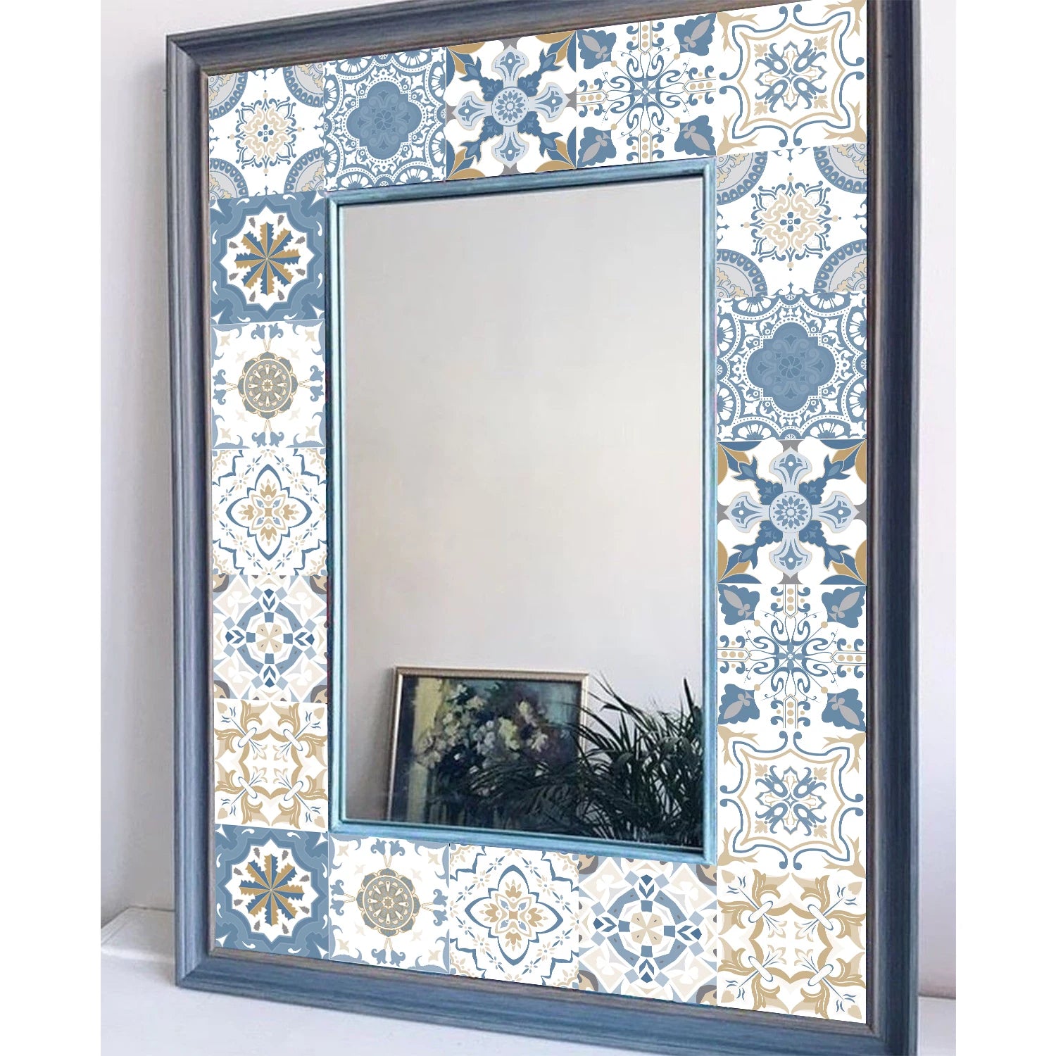 24PCS Set of Light Colored Ceramic Tile Stickers,PVC Peel and Stick Kitchen and Bathroom Wall Stickers Waterproof Self-Adhesive
