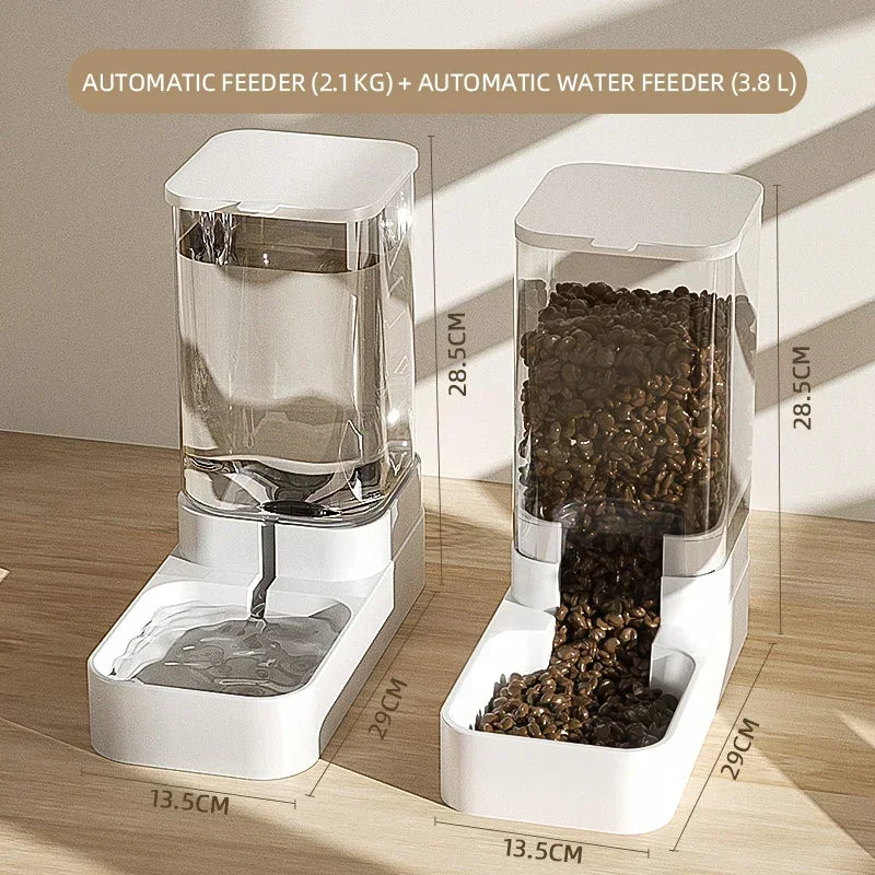 Pet automatic feeder cat water dispenser dog bowl medium-sized dog feeding water feeding basin combination food storage bucket - Daisan Mart