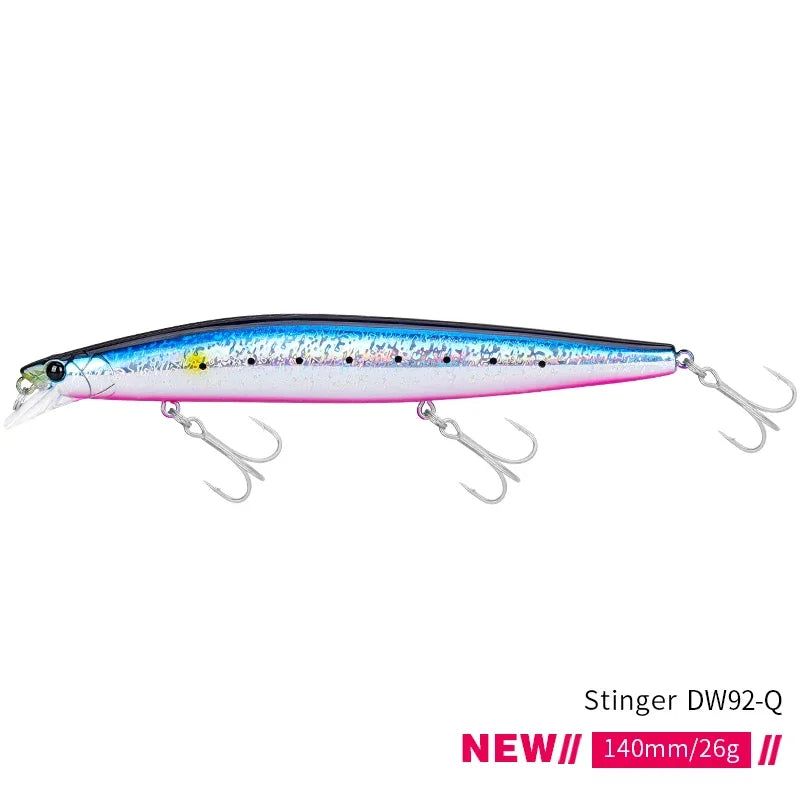 TSURINOYA Stinger 140S Fishing Lure Sinking Minnow DW92 140mm 26g Saltwater Seabass Ultra Long Casting Large Hard Baits Jerkbait