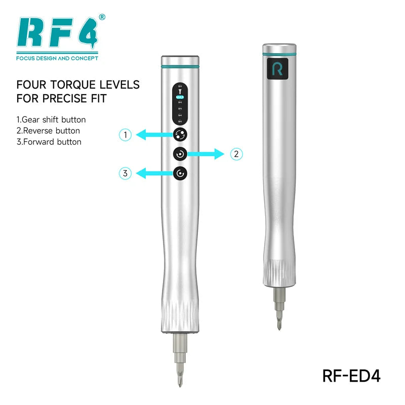 RF4 RF-ED4/RF-ED4S Electric Screwdriver Set with Four Torque Level Dual Rotary USB Rechargeable Hand Drill Repair Power Tool