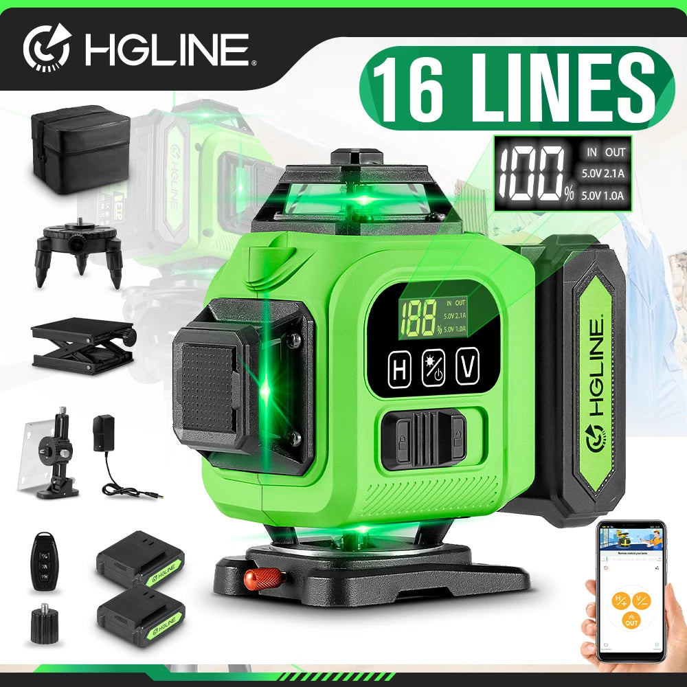 Máy Cân Mực Laser 16 Tia 4D - Điều Khiển Qua APP - Daisan Mart