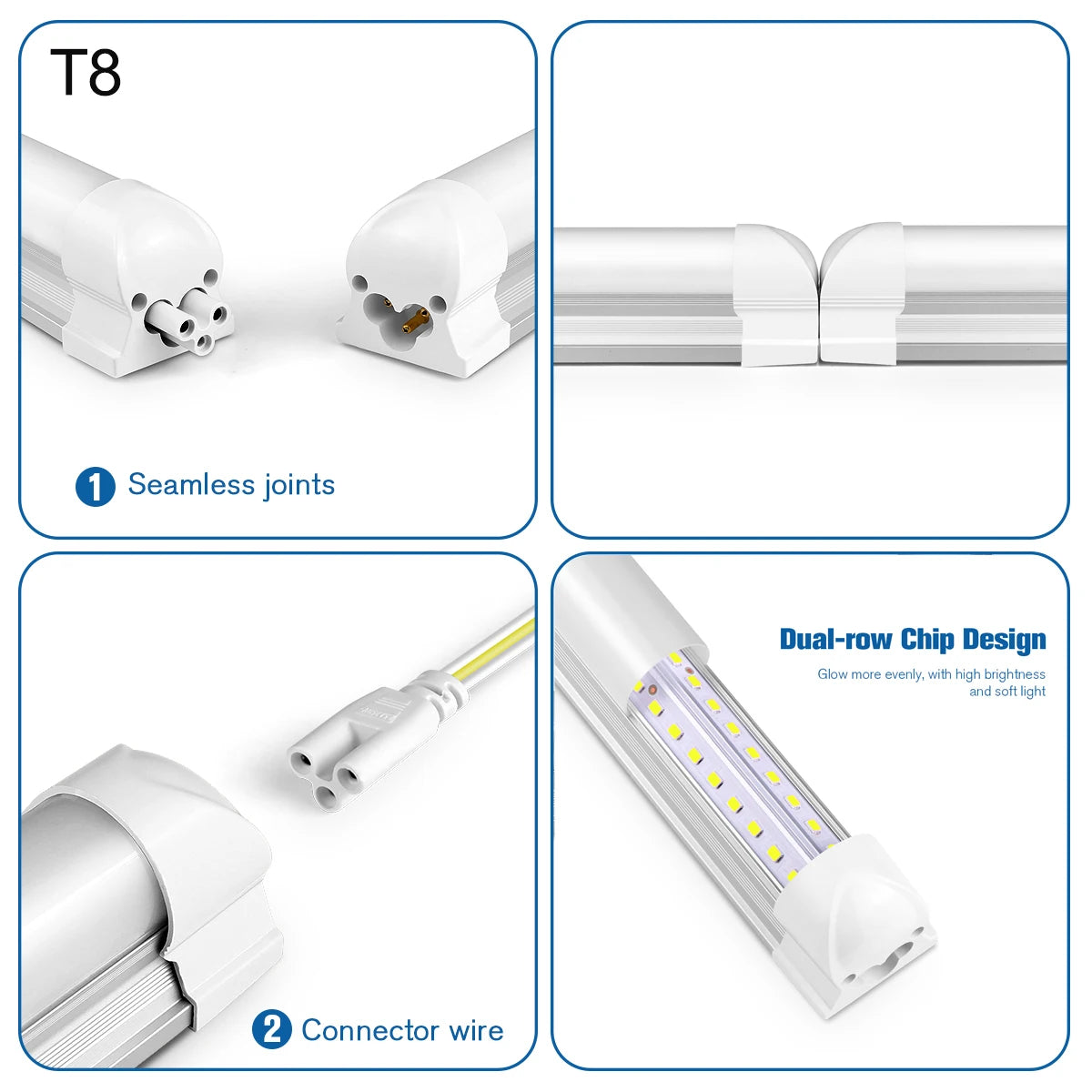 Super Bright 50cm T5/T8 LED Lights for Factories, Kitchens, Garages