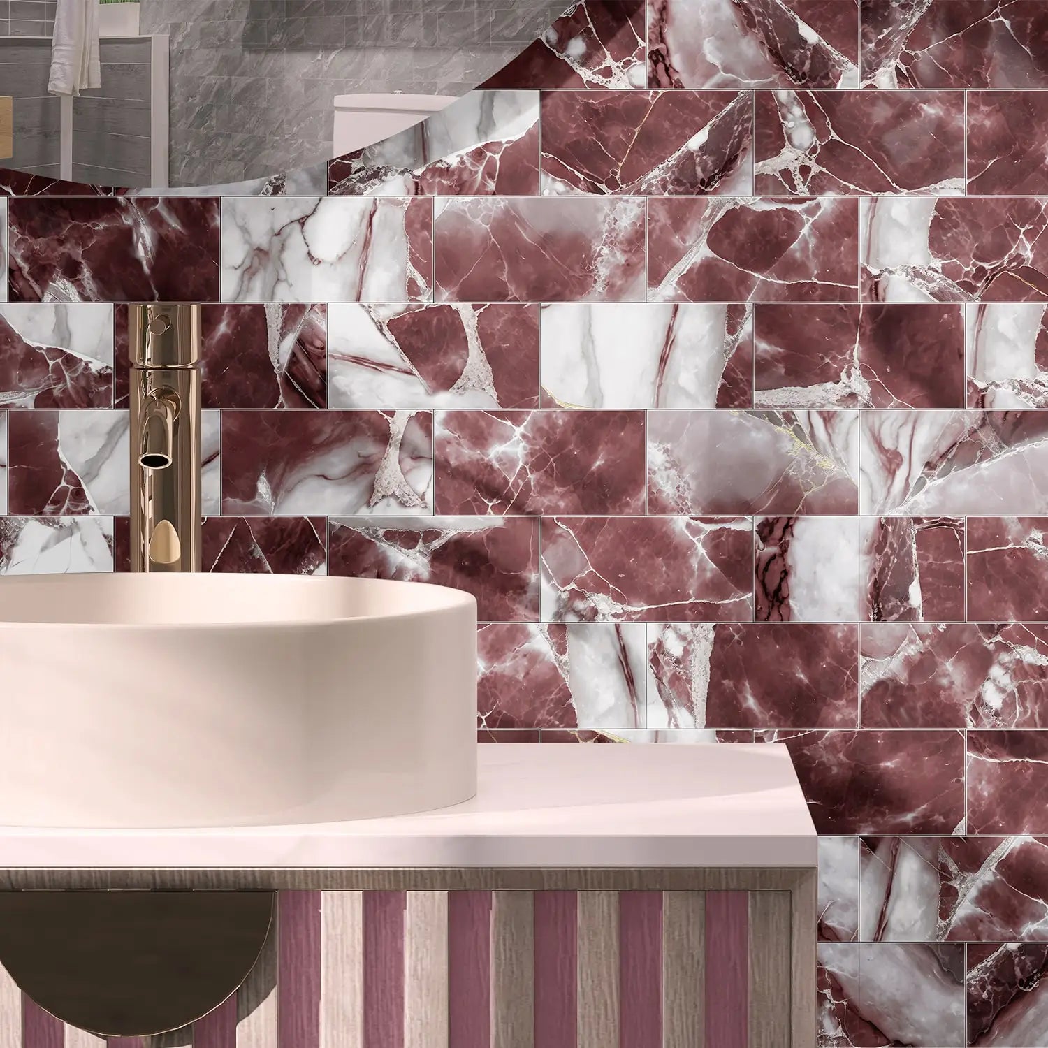 3D Waterproof Brick and Stone Decal Set - Kitchen &amp; Bathroom