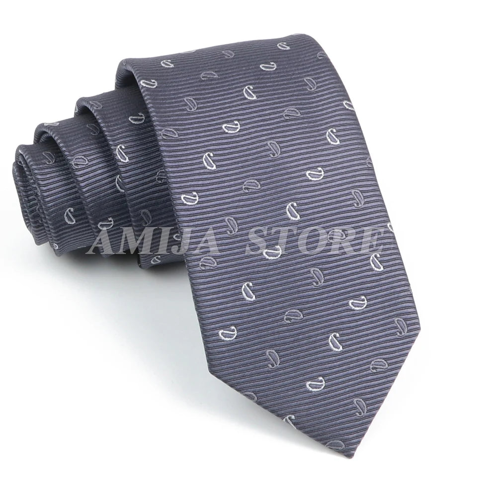 Cà vạt nam cao cấp chấm bi xám 6.5cm thời trang