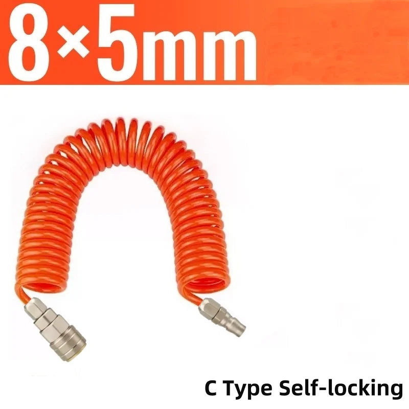 Ống Hơi Xoắn PU Cao Áp 3M-12M Kèm Đầu Nối Nhanh - Daisan Mart