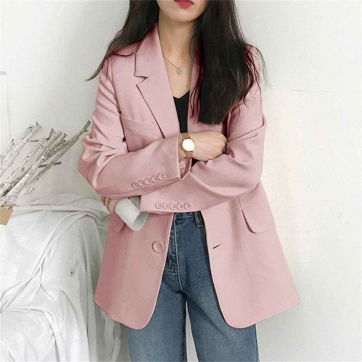 Korean autumn winter loose-fitting office women's blazer